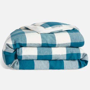 NWT - Brooklinen - Linen Duvet Cover - King/Cali King - Ink Blue Gingham